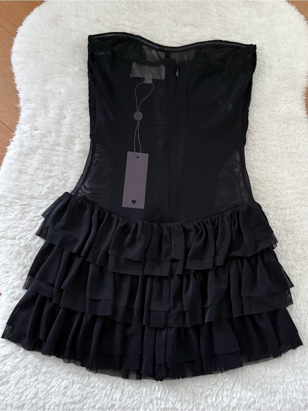 New with tags Dolls Kill black mesh corset dress with shorts underneath size M - Picture 3 of 6